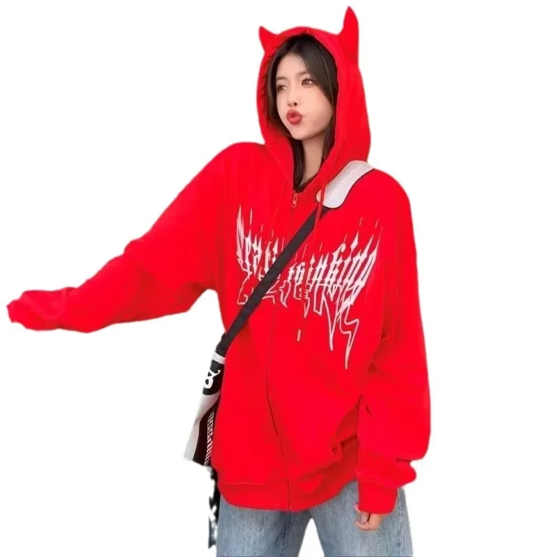 سترة بغطاء للرأس بسحاب فضفاضة على طراز الشارع بأكمام طويلة للجنسين ملابس خارجية غير رسمية للمراهقين والرجال ملابس خروج عصرية رائجة البيع #5