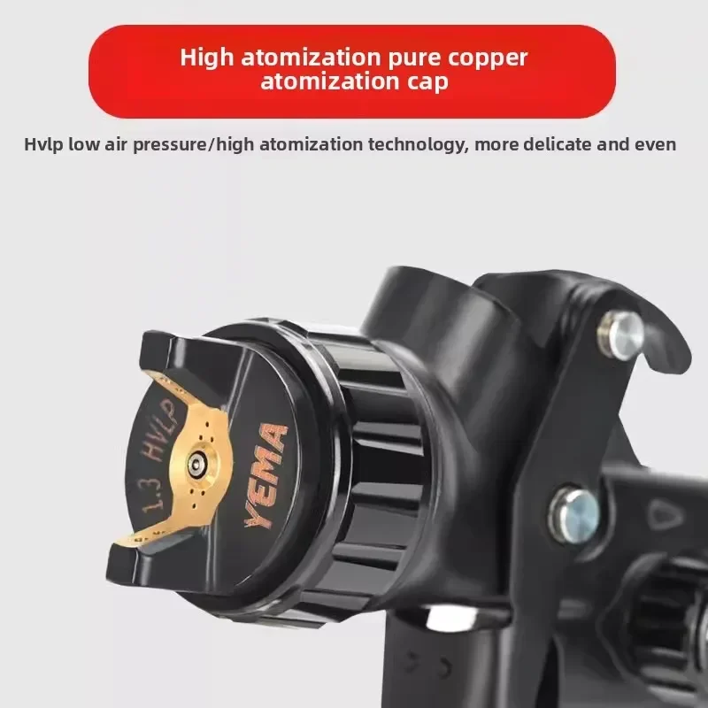 High-Atomization Pneumatic Manual Paint Sprayer Gravity Feed for Automotive Sheet Metal Car Furniture Touch-Up Paint Model