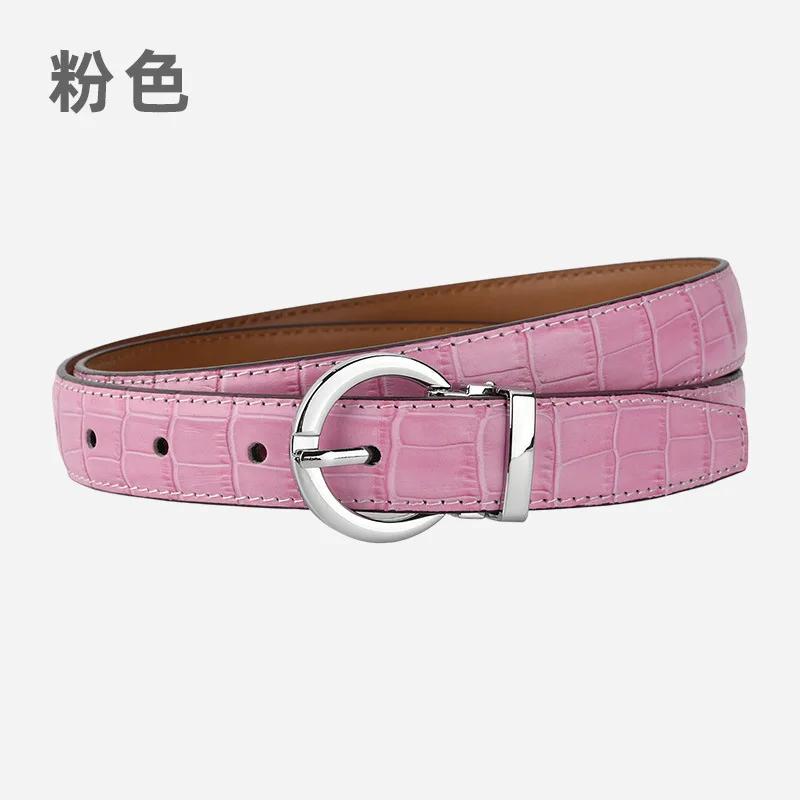 本革クロコダイル柄レトロファッションレディースピンバックルベルト多用途トレンドカジュアルジーンズ牛革ベルト