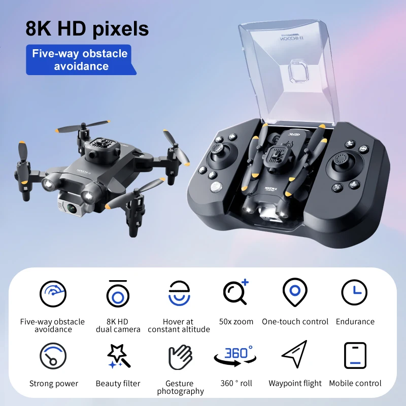 2023 New Mini Drone With 4K 8K HD Cameras 360° Obstacle Avoidance RC Quadcopter Plane Dron RC Helicopter Toys Gift For Boy