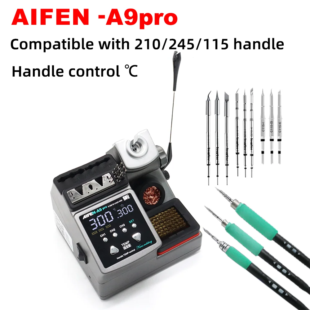 AIFEN A9pro Soldering Station Compatible Original Soldering Iron Tip 210/245/115 Handle Control Temperature Welding Rework