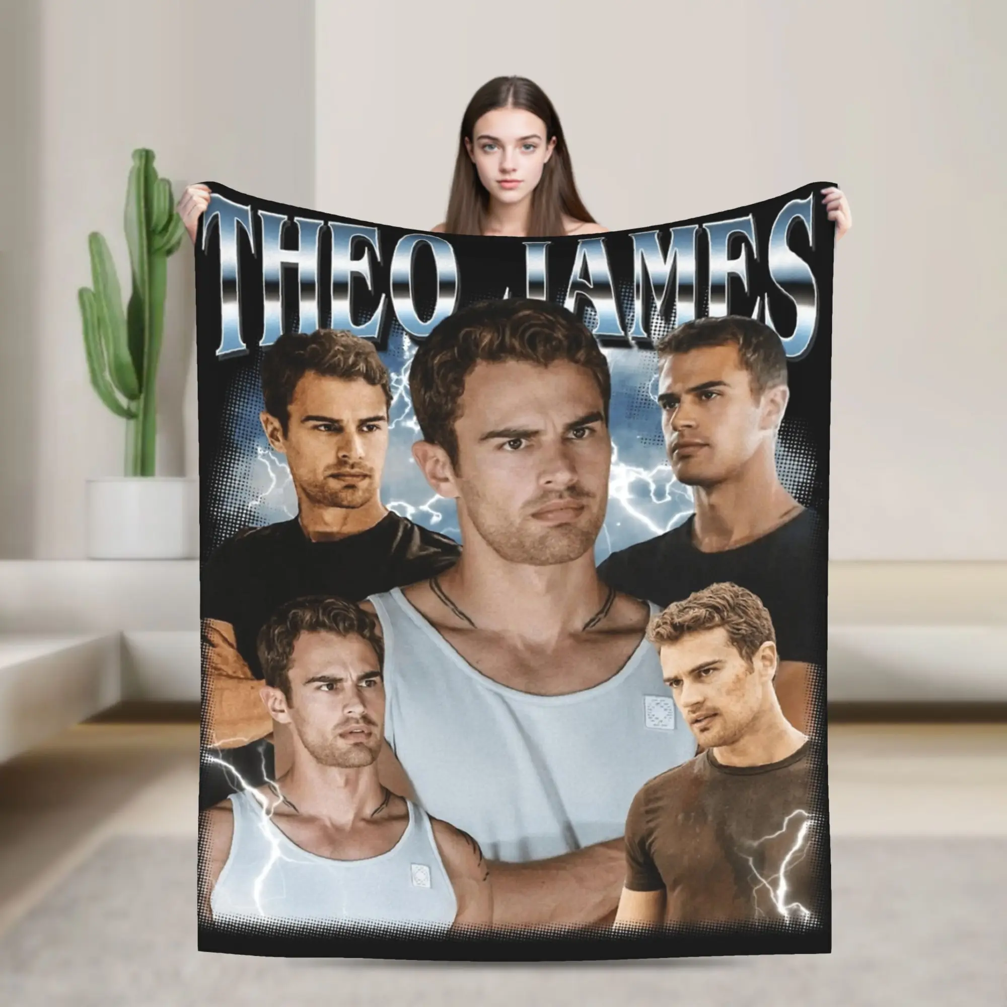 Theo James Mantas Coral polar felpa invierno portátil cálido manta para cama sofá colchas