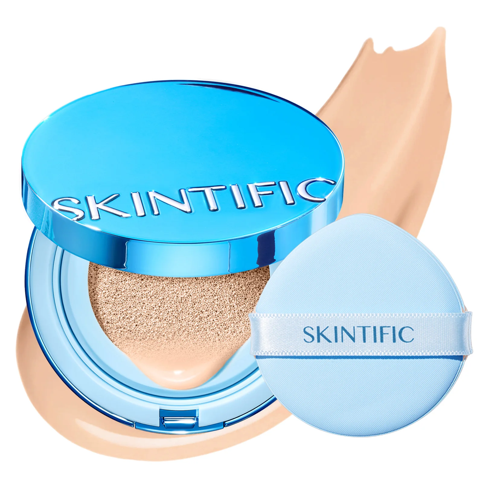 SKINTIFIC Perfect Stay Cushion – Velvet Matte Foundation, Full Coverage, Oil Control, Long-Lasting Flawless Face Makeup