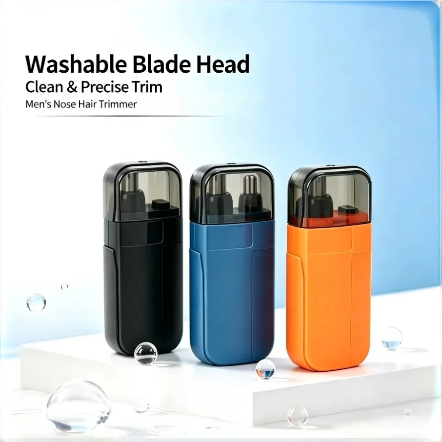 Portable Electric Nose Ear Hair Trimmer Clipper,Painless Washable Blade Eyebrow Facial Hair Remover Grooming Tool for Men Travel