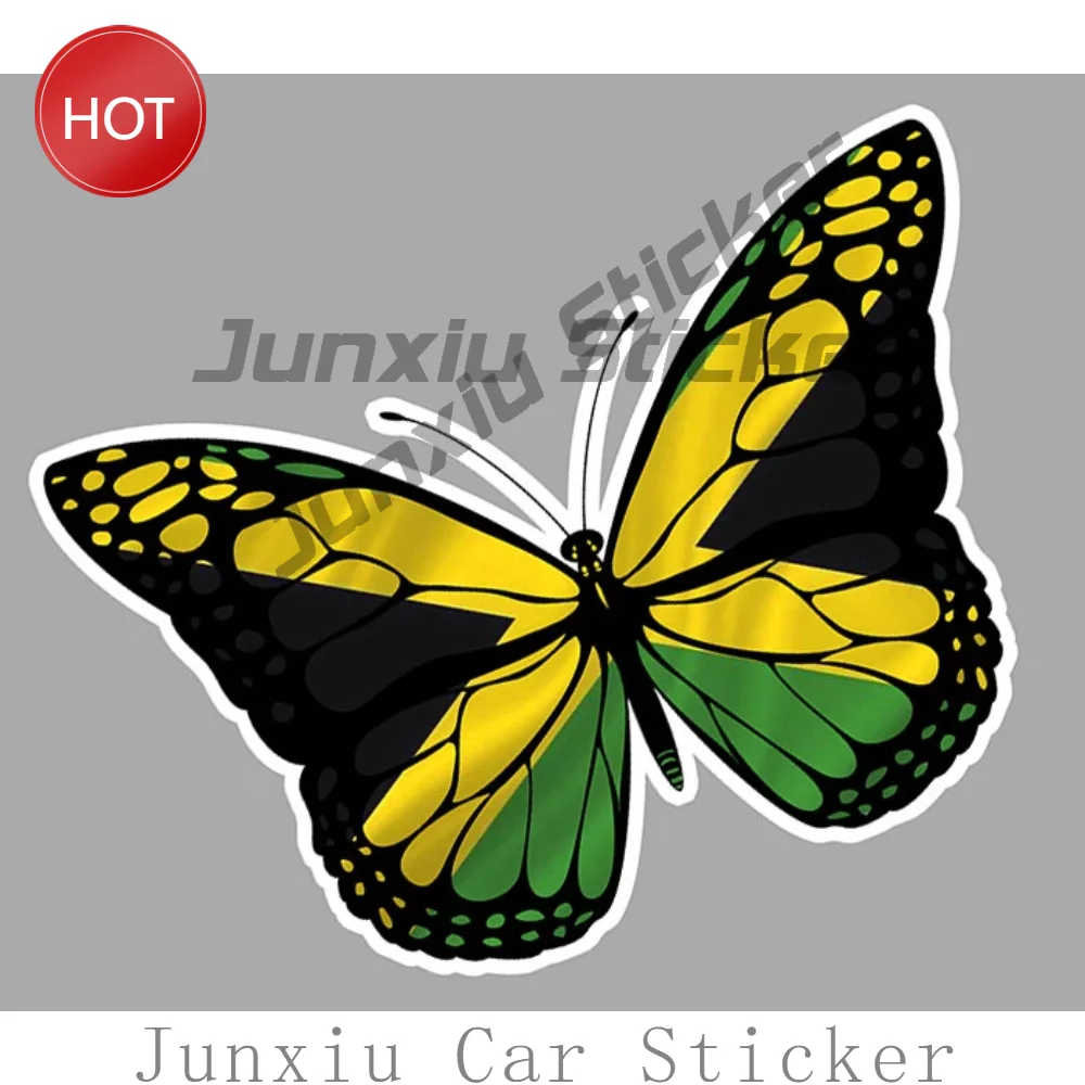 Creative Aircraft Papillon Drapeau Jamaique Sticker For Travel Case Garage Door Pvc Outdoor Decal Cover scratches Exterior