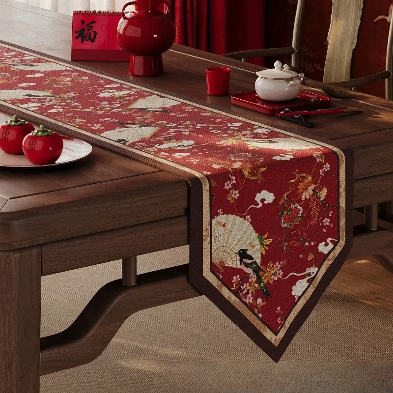 Red Table Runner Dining Table Cloth Wedding Party Decor TV Cabinet Countertop Arrange Tablecloth Living Room Coffee Table Flag