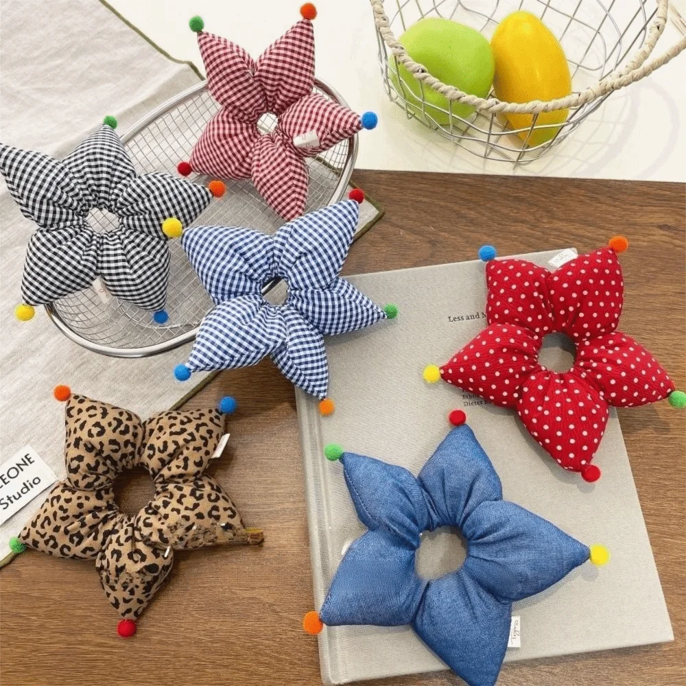 

Five-Pointed Star Star Print Hair Ties Plaid Pattern Hair Accessories Elastic Hair Bands Polka Dot Hair Scrunchies