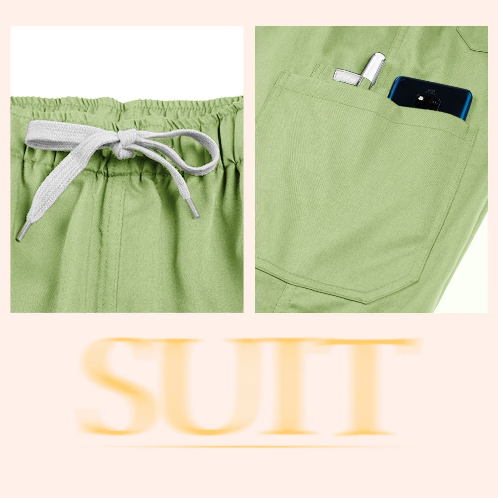 2025年卸売ナースユニフォームVネックトップジョガーパンツスクラブセット手術着歯科医看護スーツ病院医師服