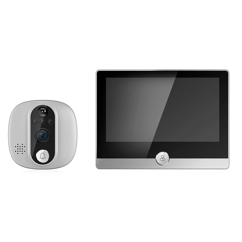 

4.3 Inch TUYA Wifi LCD Screen Digital Doorbell 1080P Intercom Night Vision Electronic Peephole Door Camera Viewer Black