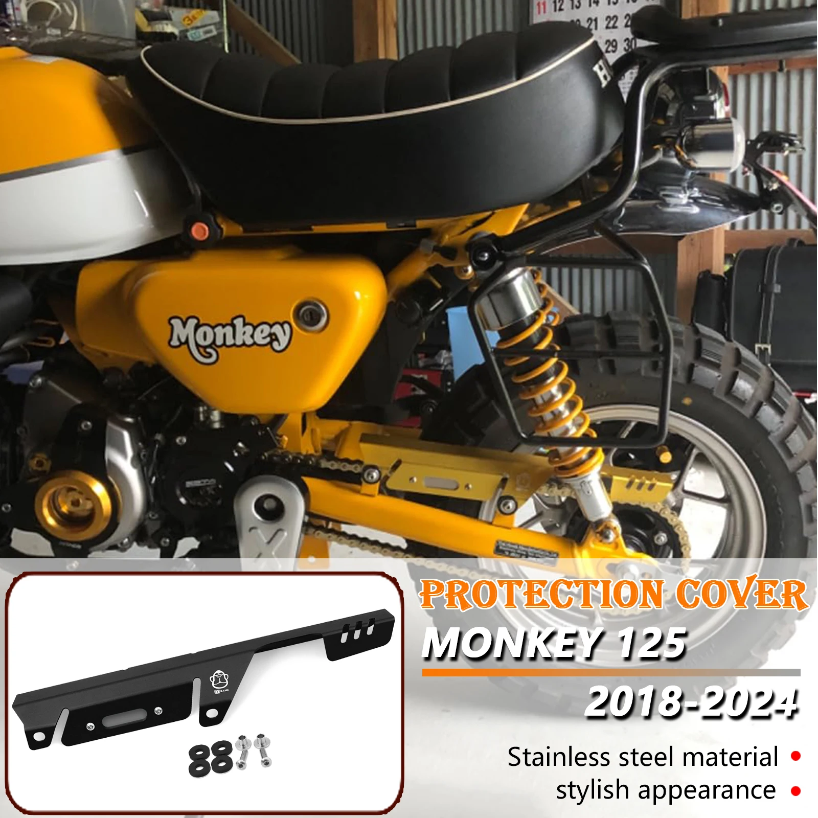 Fit For monkey125 2018-2024 Monkey 125 2024 Motorcycle Chain Protector Guard Chain Guide Guard Rear Sprocket Cover