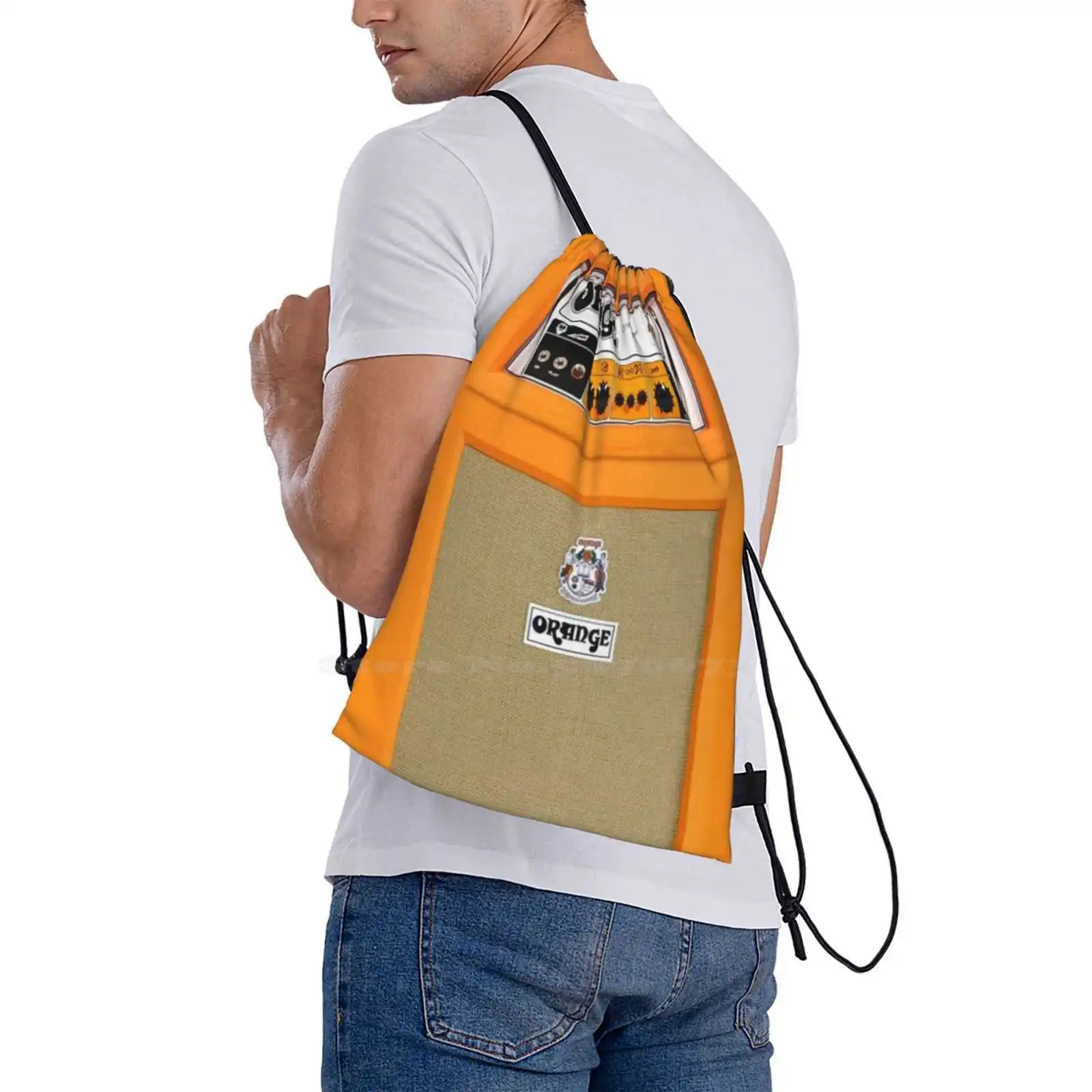 Orange Hot Sale Schoolbag Backpack Fashion Bags Orange Guitar Amp Dplmt Music