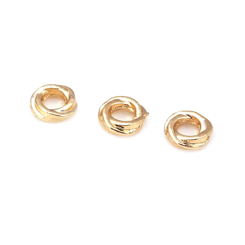 4MM 6MM 18K Goldfarbene Messing Runde Gedrehte Kreisförmige Armband-Abstandhalterperlen Schmuckherstellungszubehör DIY-Zubehör – Detail 26