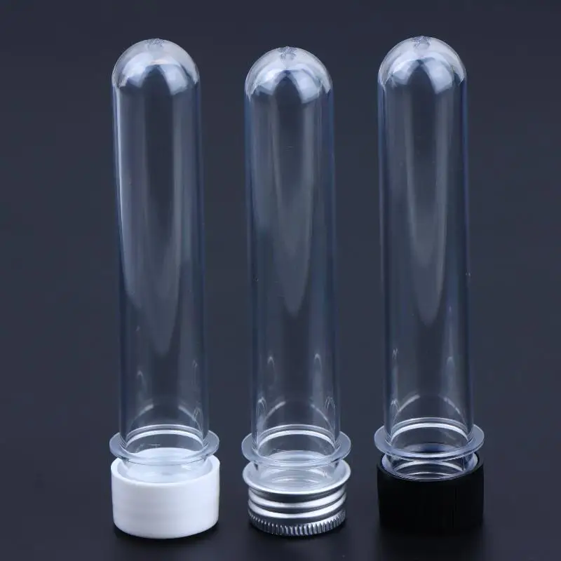 Empty Transparent PET Test Tube Bottle 40ml 1 Piece Refillable Cylindrical Container for School Science Experiment Student Use