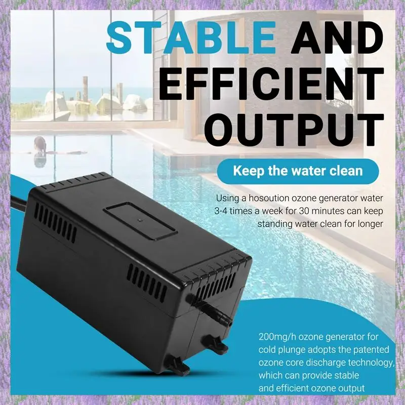 

A63K-200Mg/H Ozone Generator Ozone Generator Water Keep Cold Plunge Clean For SPA Pool Accessories AC220V AMP Plug