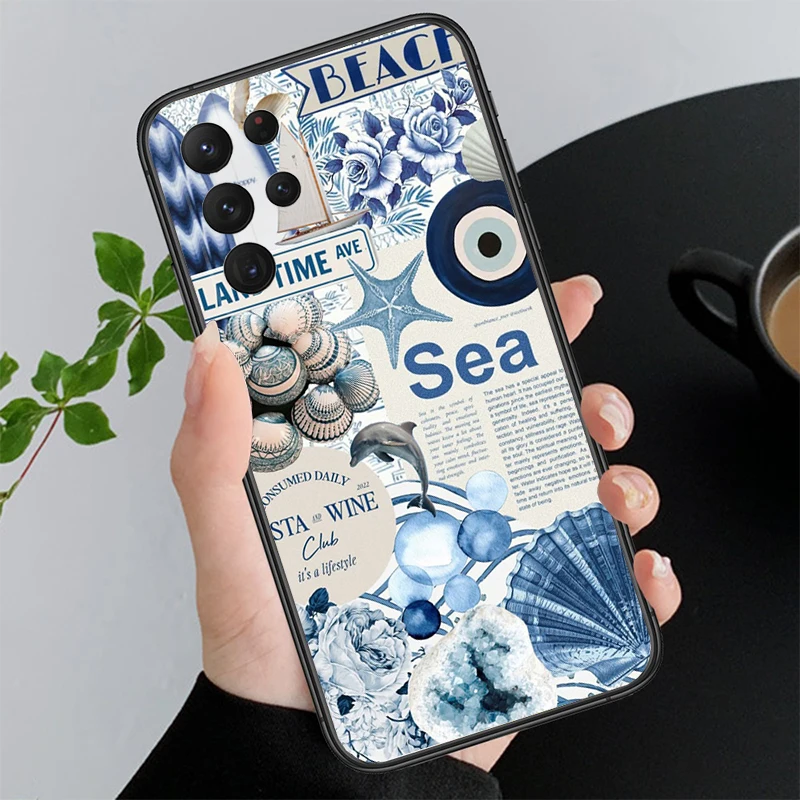 Ocaen شاطئ الليمون FlowerCase لسامسونج غالاكسي A55 A16 A56 A36 A23 A35 A15 A53 A54 A33 A34 A25 A05S A52 A52S A14 A13 A71 #6