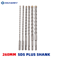 260mm Masonry Drill Bit SDS Plus Shank for Electric Hammer Tungsten Carbide Cross-Tip 6mm | 8mm | 10mm | 12mm | 14mm | 16mm