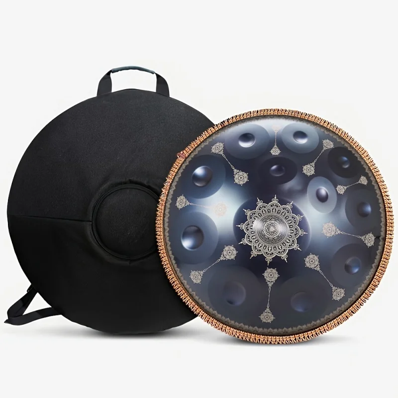 

12-Tone Handpan Drum with Carved Pattern - 22-Inch D Minor, High-Quality Steel Tongue Drum for Yoga, Meditation