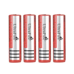 UltraFire 4PCS 18650 2600mAh Battery 3.7V Rechargeable Real Capacity Li-ion Batteries for Toys Flashlight Headlamp Power Bank