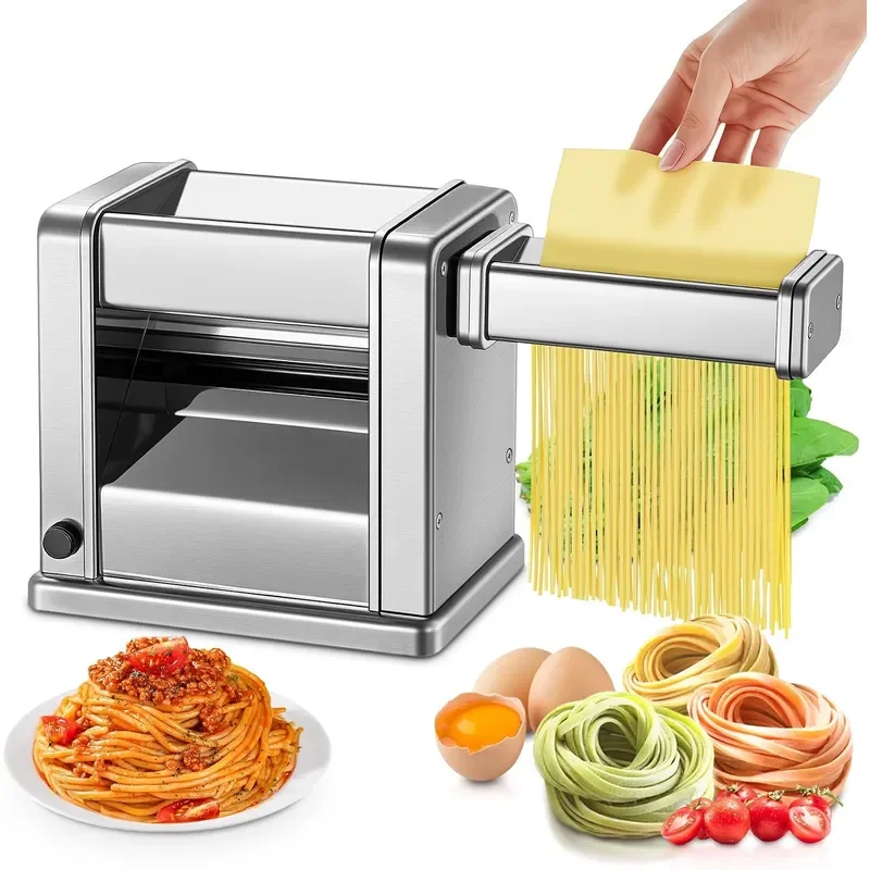 Electric Pasta Maker Machine Adjustable Thickness Noodle Maker for Spaghetti Fettuccine Lasagna and Dumpling Skins 7 Level