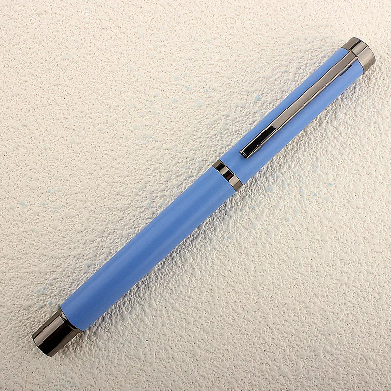 New 6036 Blue Metal Fountain Pen 0.38MM/1.5MM Nib Bent Excellent Writing Business Office Pen