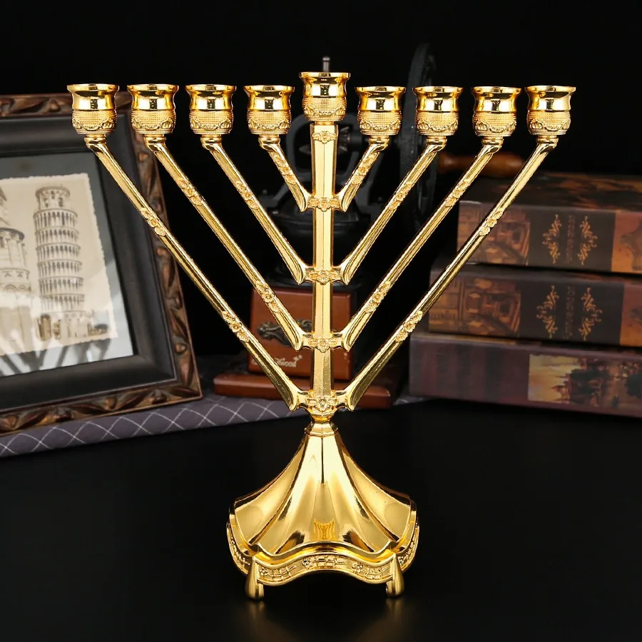 Metal Candelabrum with Nine Heads Desktop Decoration Elegant Home Decorative Accessories for Living Room Bedroom