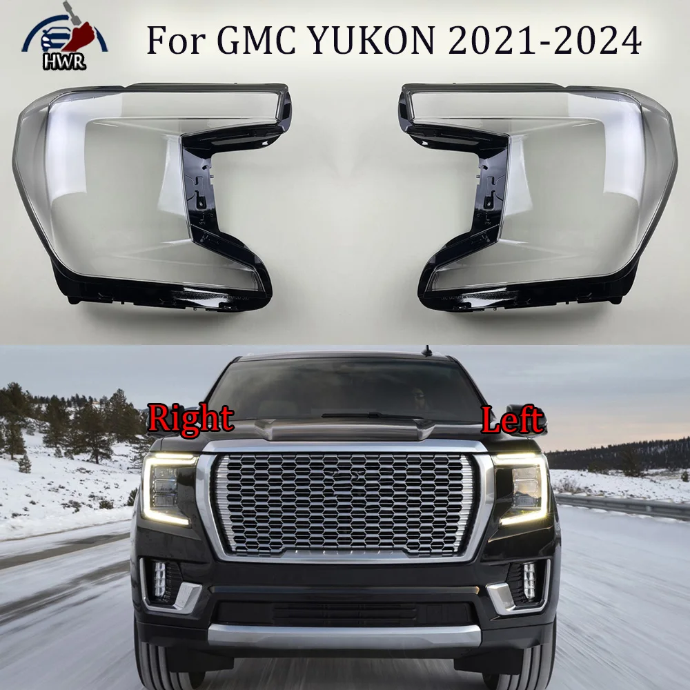 

For GMC YUKON 2021 2022 2023 2024 Car Front Headlight Lens Cover Auto Shell Headlamp Lampshade Lampcover Head lamp light cover