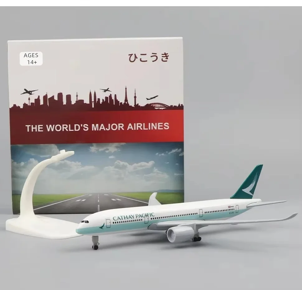 

20cm Air Cathay Pacific Airlines Airbus A350 Airplane Model 1:400 Scale 350 Alloy Metal Plane Model Children's Christmas Gift