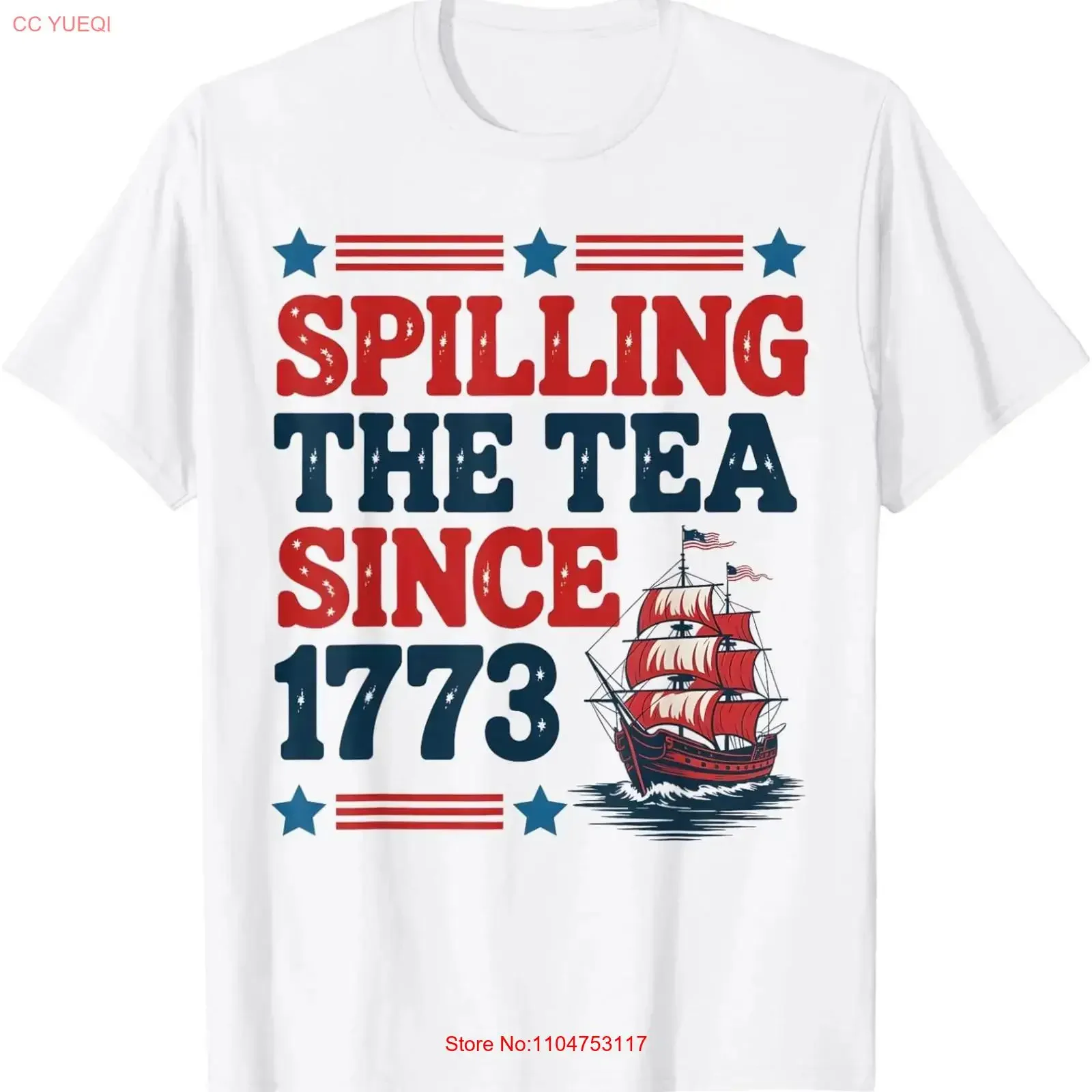Spilling The Tea Since 1773 Funny 4th Of July American Flag T Shirt S 5XL vintage Washed Soft homme Breathable Stretched