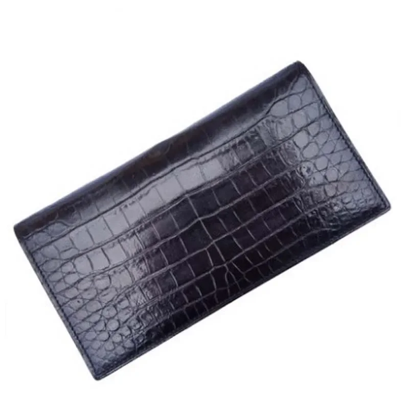 yongliang new inside and out crocodile skin long purse open crocodile wallet two side crocodile leather men clutch bag