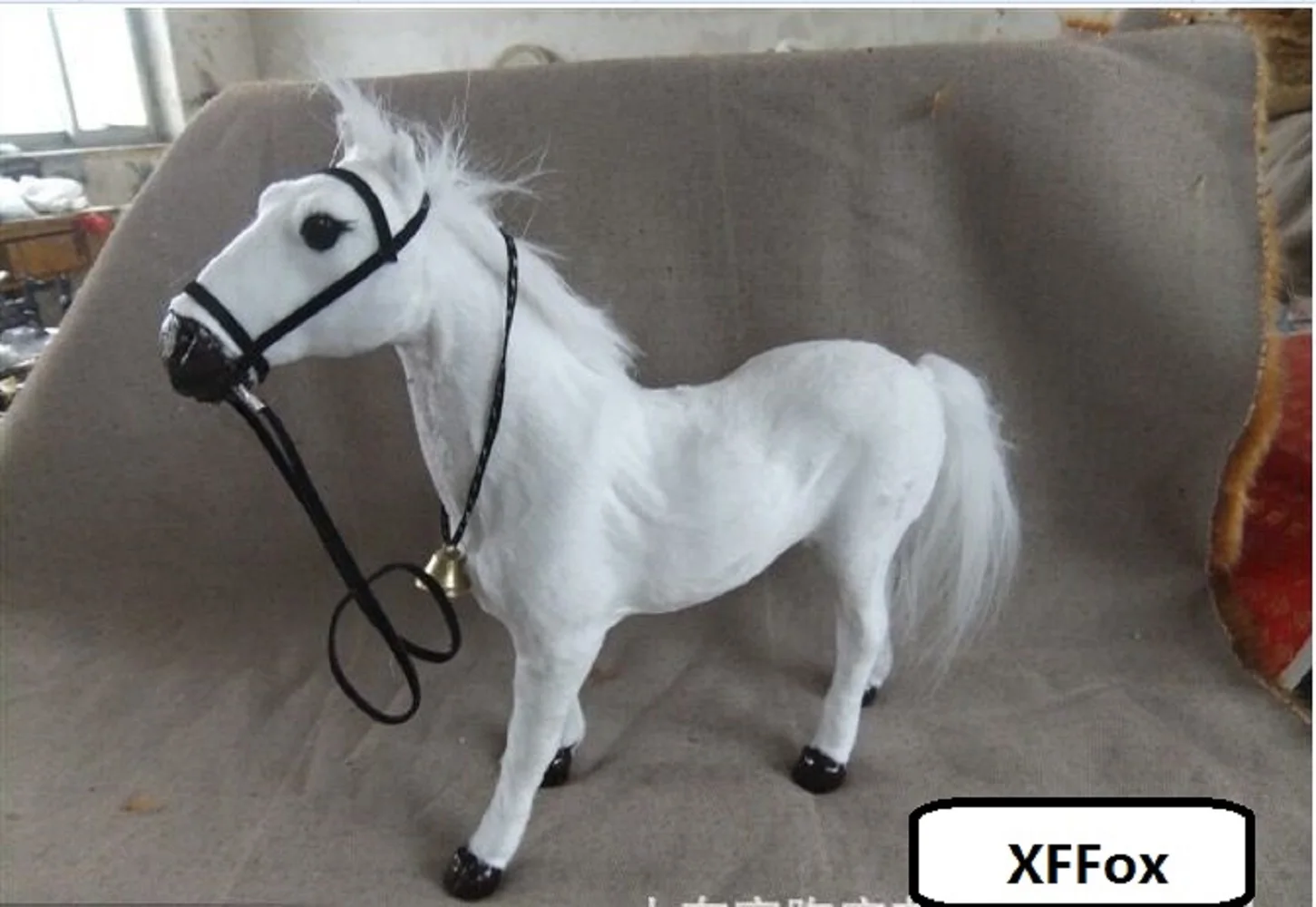 big real life white horse model plastic&furs simulation horse gift about 33x30cm xf1864