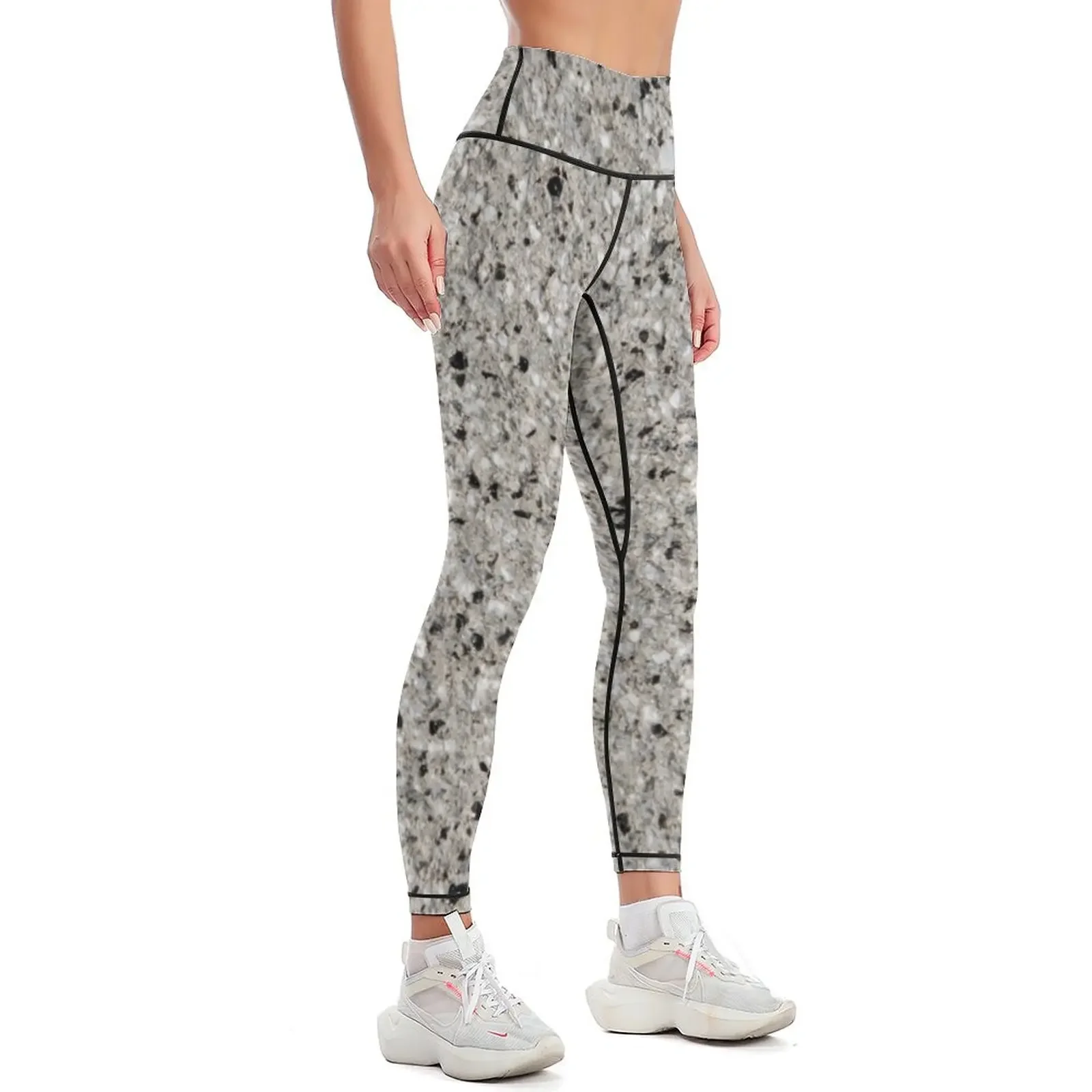 Marble - Black and White Gray Swirled Marble Design Leggings for physical trousers gym top push up legging Womens Leggings