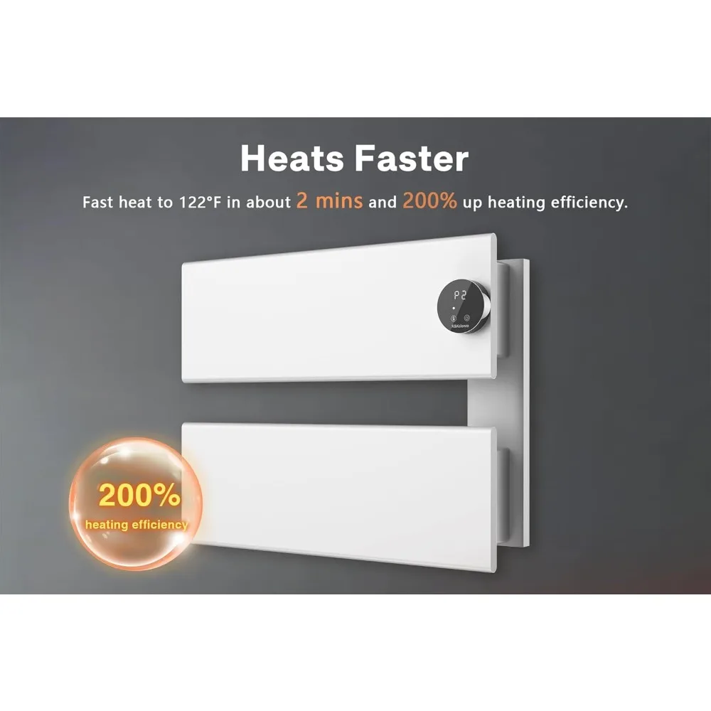 Elektrische handdoekverwarmer, aan de muur gemonteerde handdoekverwarmer met ingebouwde timer, waterdichte aluminium handdoekverwarmer voor badkamer