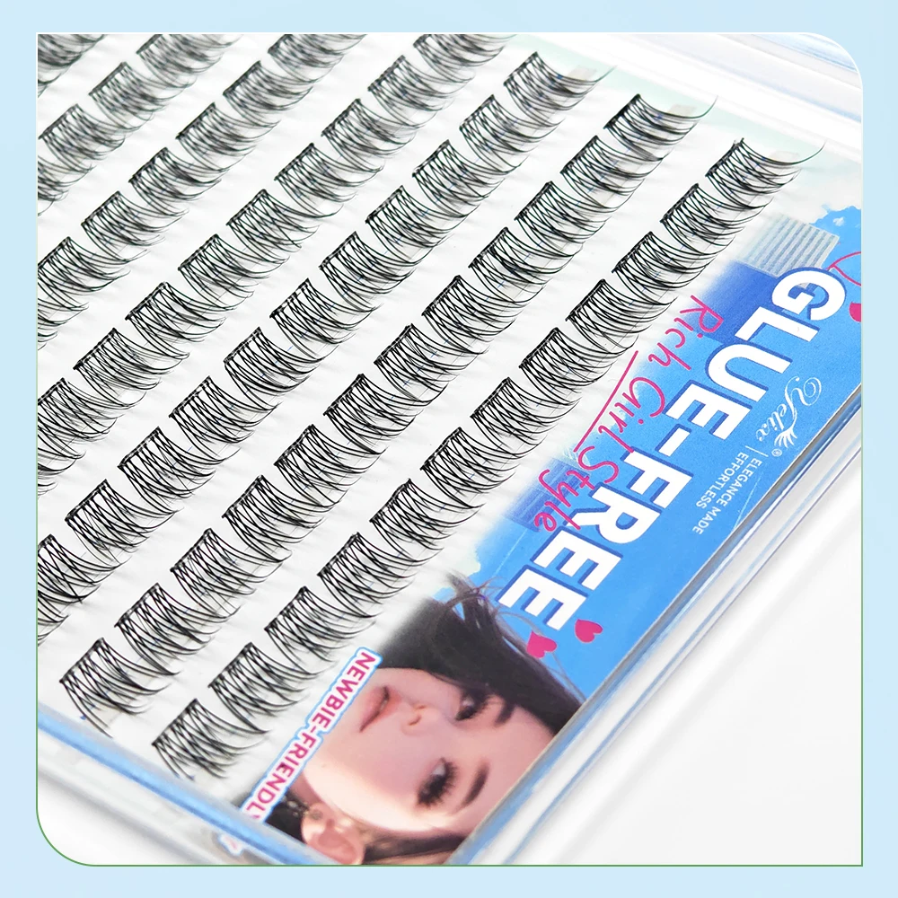 Yelix Glue-free False Eyelashes Self Adhesive DIY Lash Extension DIY Lash Extension Pre Glued Cluster Lashes Makeup Tools