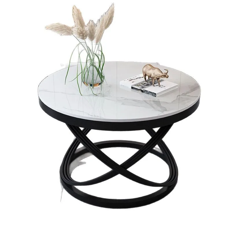 

Italian rock slab coffee table light luxury modern small apartment coffee table living room round tea