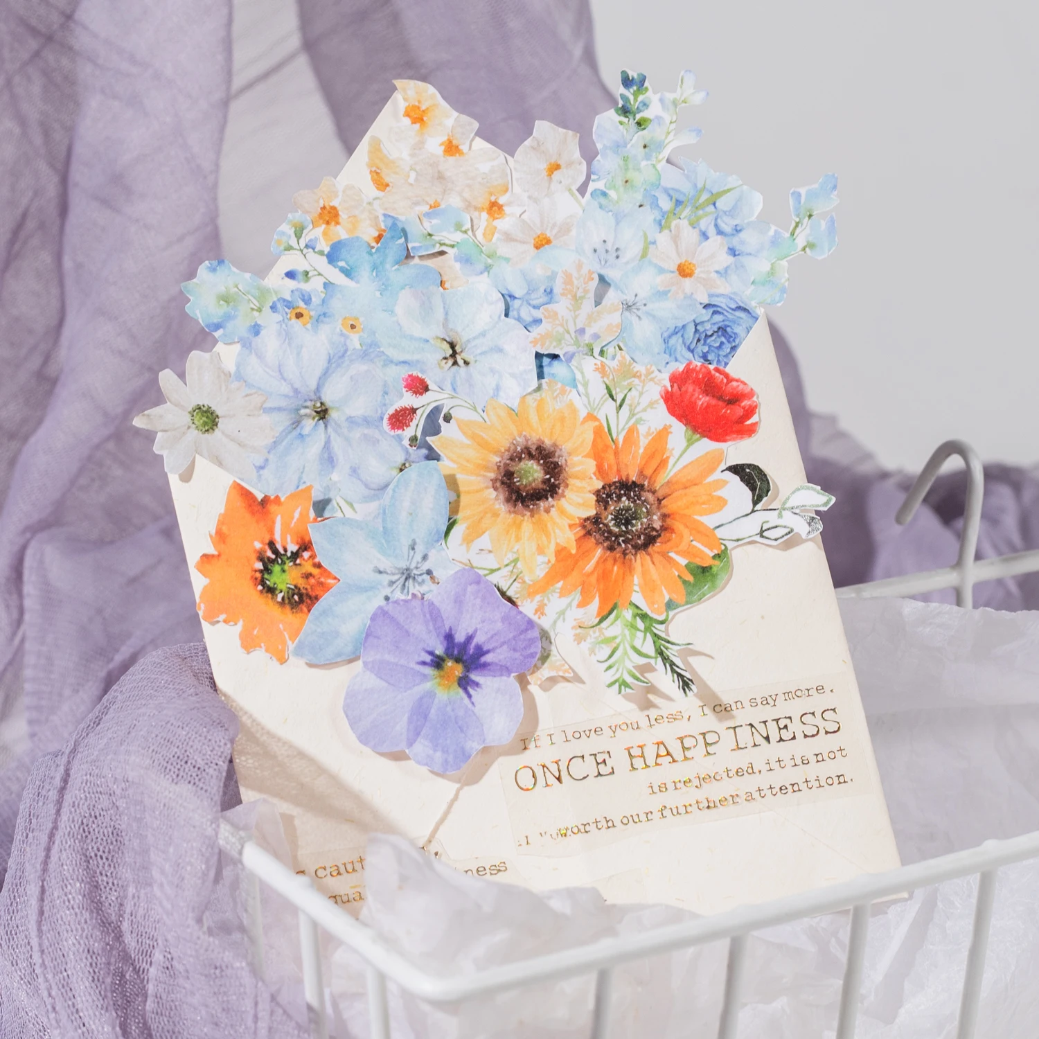 Flower Bloom Series Vintage Flower Landscaping Sticker Creative DIY Journal Material Collage Stationery