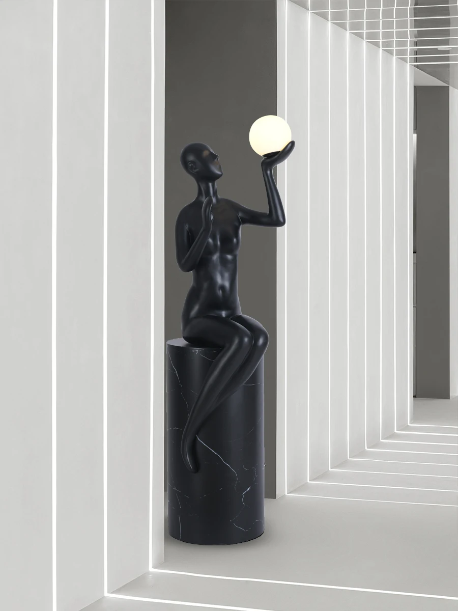 Modern Humanoid Art Decoration Floor Lamp Hotel Lobby Home Living Room Creative Figure Floor Sculpture Ornament