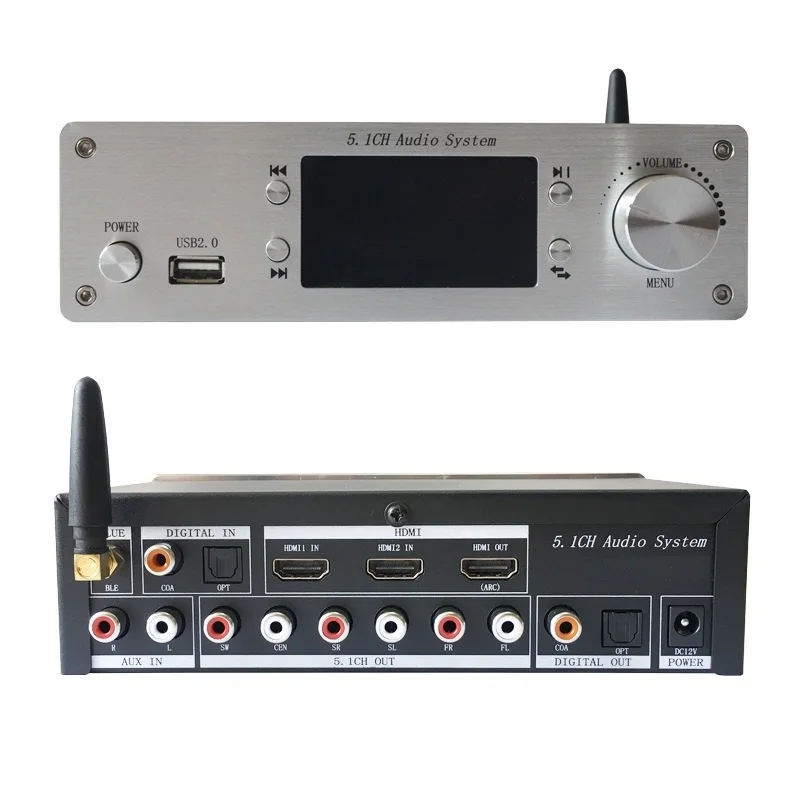 Imagem -06 - Sistema de Áudio Digital Hdmi Usb Flash Toslink Coaxial l r Audio Bluetooth 5.0 Entrada Dts Ac3 5.1 Decodificador para Amplificador