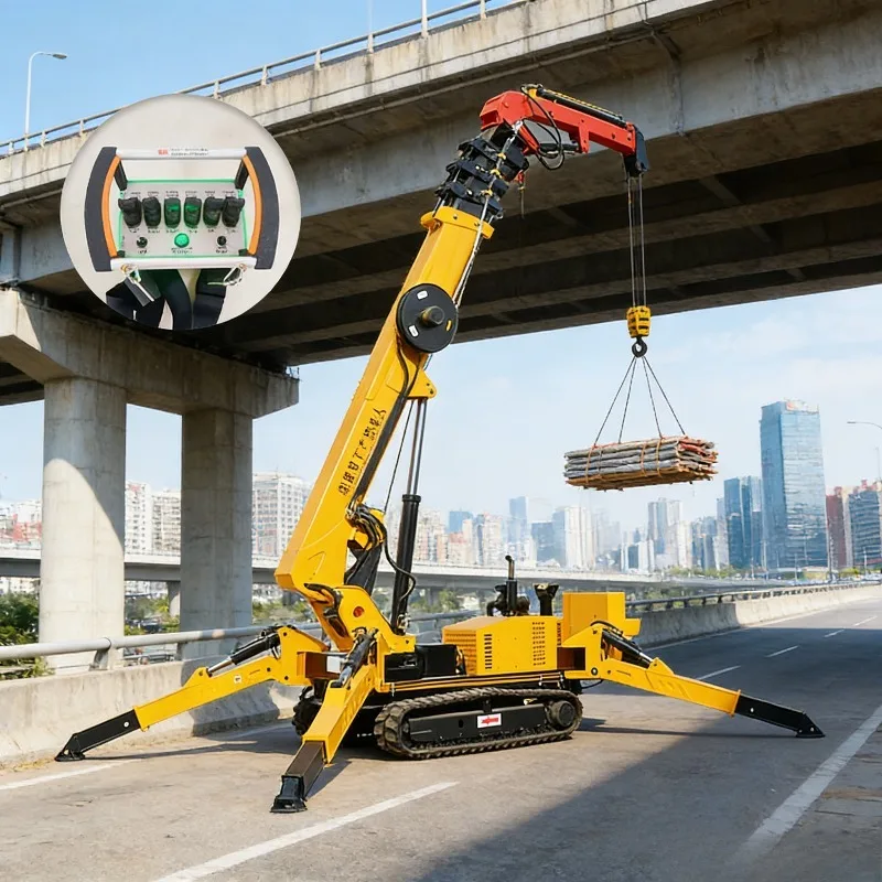 Fast Delivery Spider Crawler Crane for Small Space High Efficiency Hoisting Track Spider Crane Rotary Arm Remote Control Cranes