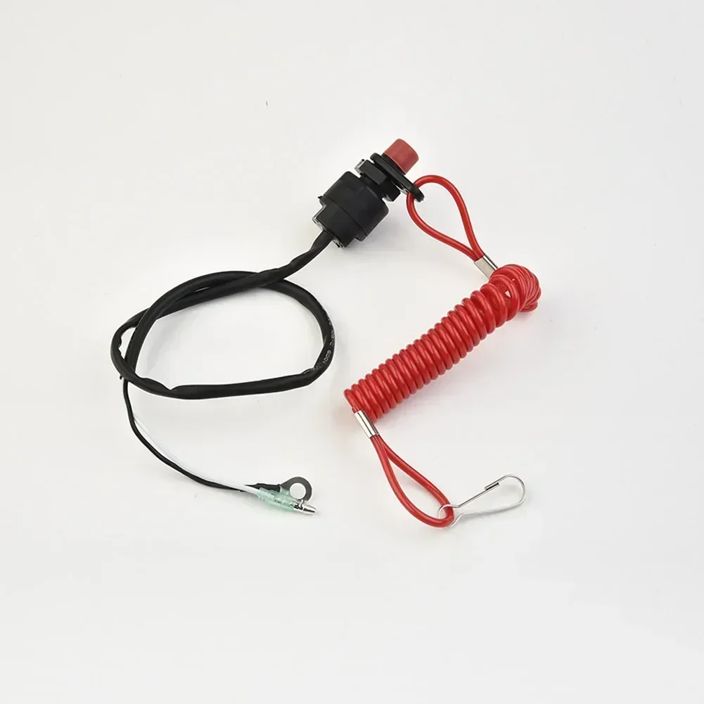 Carhome 1x Outboard Cut Off Boat Motor Emergency Kill Stop Switch W/Safety Tether Lanyard Plastic Durable Boat Engines Accessor
