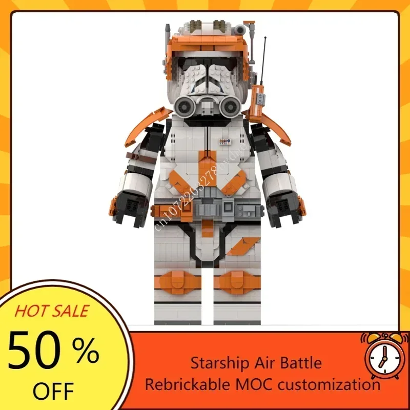 MOC Space Battle Helmet Series Commander Megafigure Model Custom Puzzle Technology   DIY Creative Assembly Toys Kids Gift