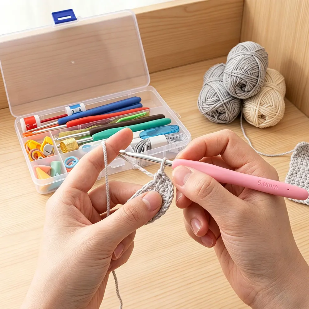 53pcs Crochet Hook Set DIY Craft Sewing Tool with Storage Box Multicolor Mixed 2-8mm Knitting Needles for Beginners image 5