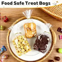 100 Pcs Thickened Clear OPP Flat Cellophane Bags For Toast Candy Party Gift Treat Packaging Pouches 2