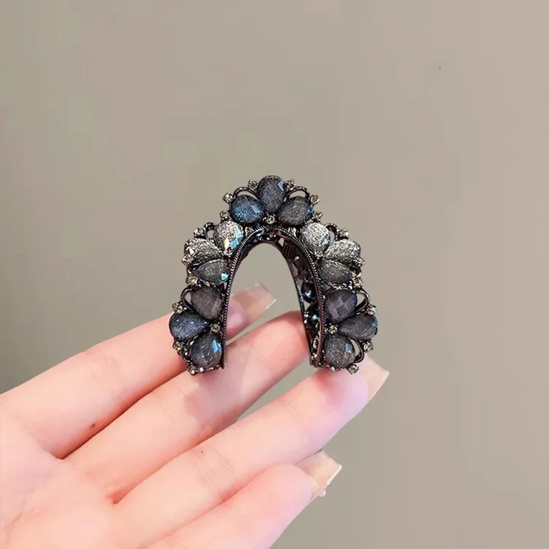 Exquisite glasierte V-förmige Haarspange – Hochwertiger Haarhalter für hohe Pferdeschwänze im sommerlichen, schlichten koreanischen Stil – Modische Haaraccessoires für Damen