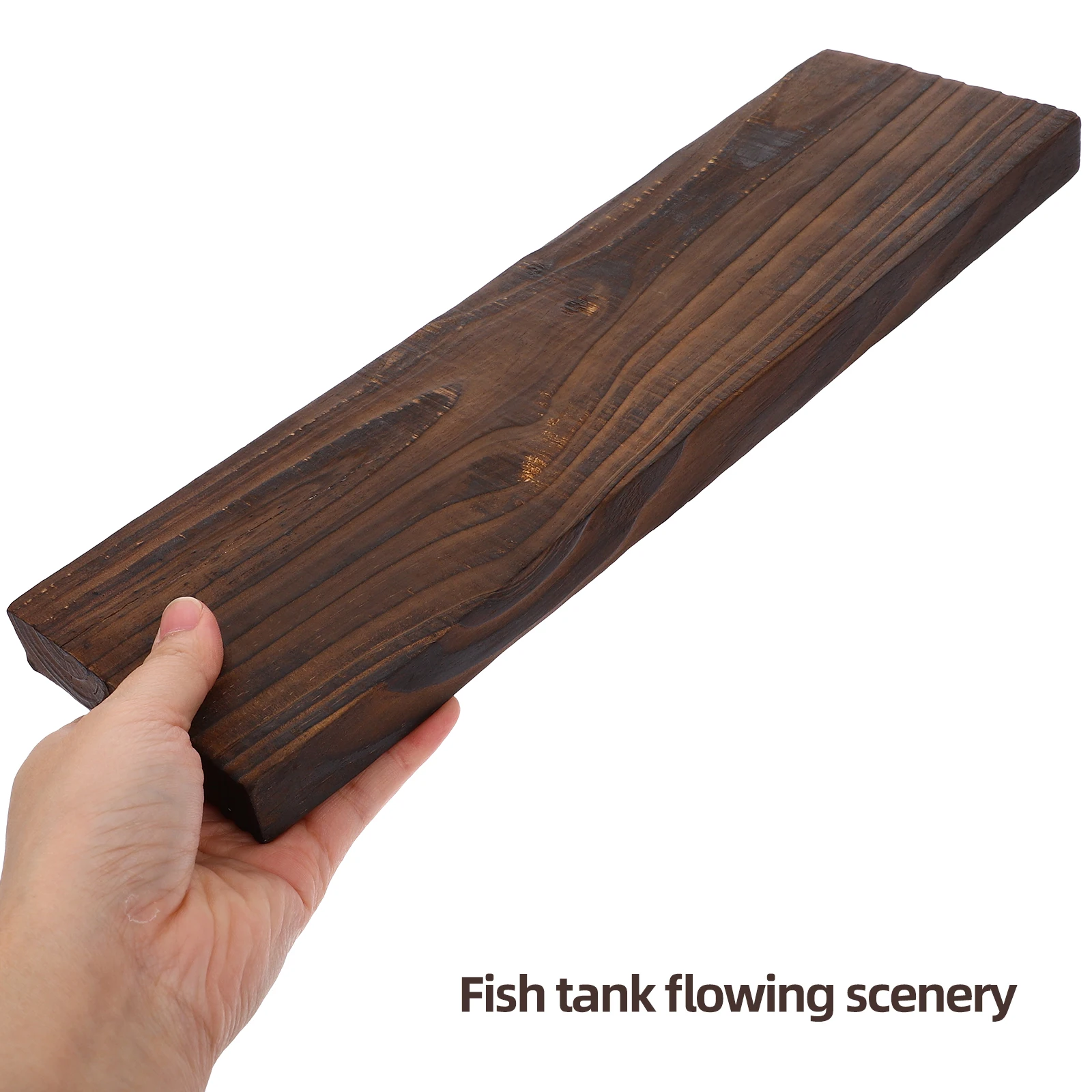 

Landscape Carbonized Wood Board Decor for Aquarium Fish Tank Natural Wood Board Adornment Realistic Design Chic Simple Pond