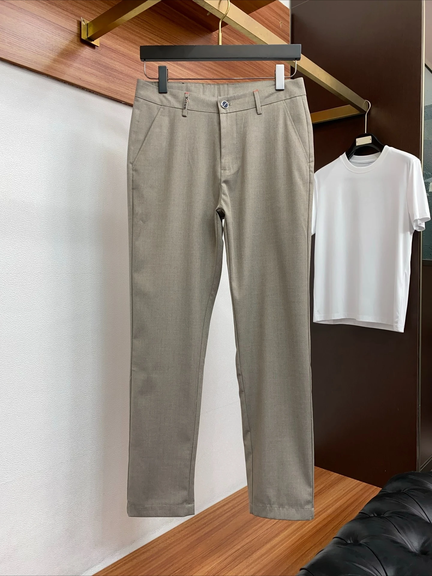 Italian Kiton 26ss wool-blend cotton slacks