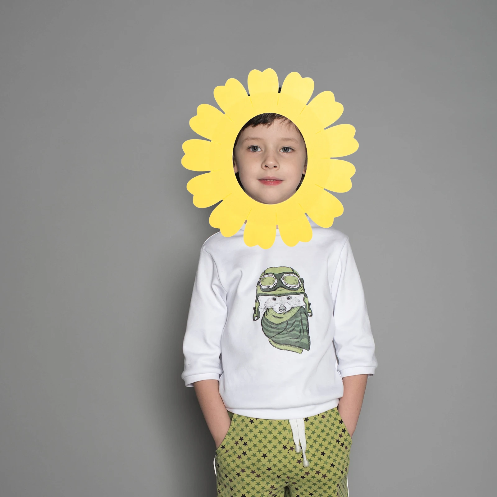 

2pcs Sunflower Headgear Felt Flowers Pattern Headband Child Size Yellow Color Costume Party Accessories Performance