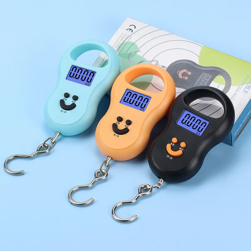 Black Electronic 50Kg 10g Hanging Scale LCD Digital Scale BackLight Fishing Weights Pocket Scale Luggage Scales