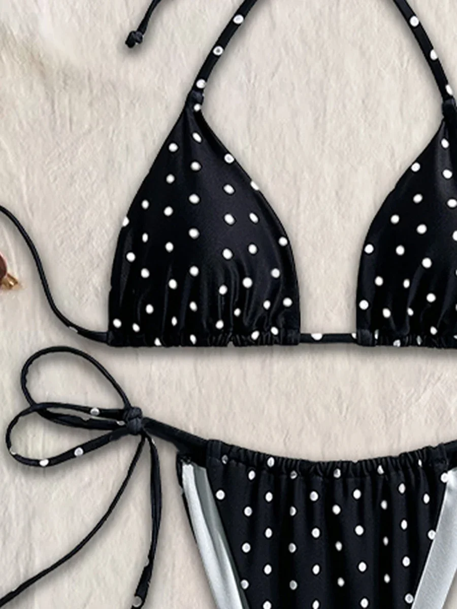 Micro Bikinis 2025 Sexy Women Swimsuit Dot Swimwear Push Up Bikini String Biquini Bathing Suit Swimming Suit Beachwear Female