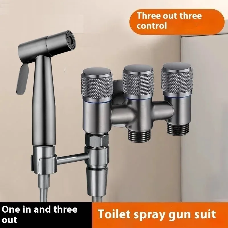 

Клапан-распылитель для унитаза (1 вход, 3 выхода) с распылительным пистолетом, аксессуары для ванной и кухни из нержавеющей стали, комплектующие для сантехники.