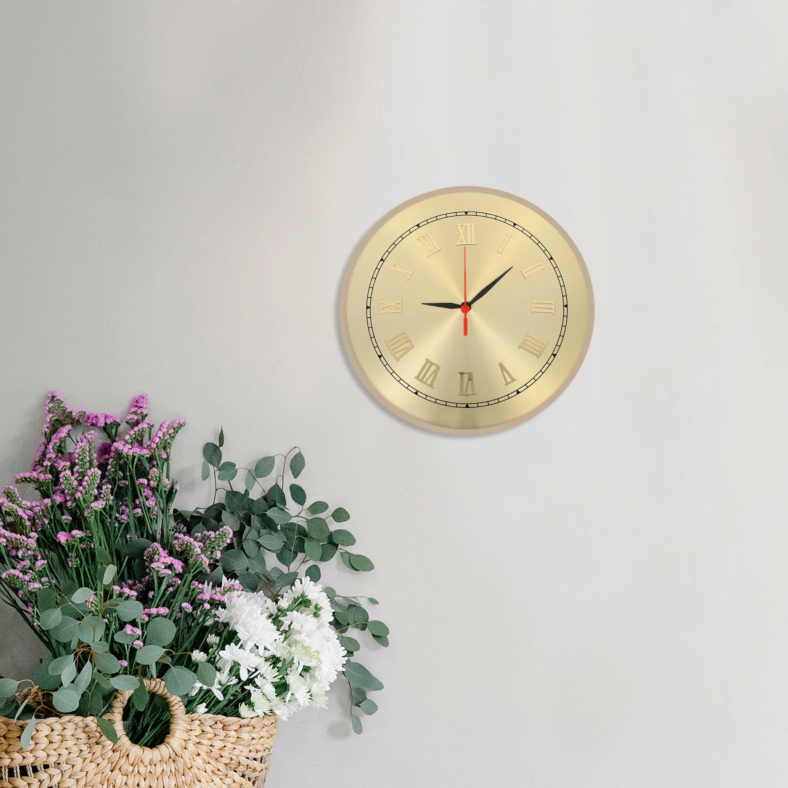 

DIY Vintage Clock Face Metal Dial European Style Roman Numerals Quartz Movement for Wall Clock Making and Replacement